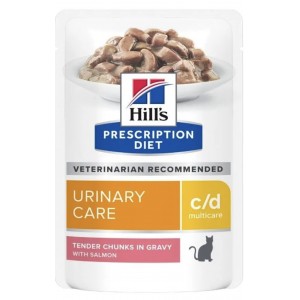 Hill’s 貓用處方濕包 - c/d 泌尿系統護理配方(三文魚味) 85g (12包)