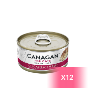 Canagan 原之選 貓罐頭 - 雞肉、牛肉 75g (12罐)