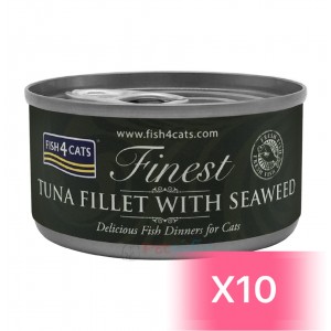 Fish4Cats 貓罐頭 - 吞拿魚、海藻 70g (10罐)