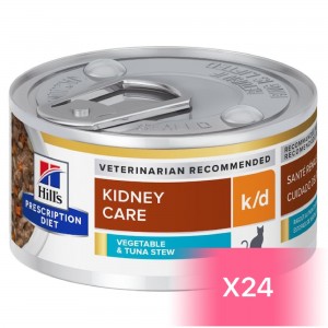 Hill’s 貓用處方罐頭 - k/d Stew 腎臟保健配方(燉吞拿魚蔬菜) 2.9oz (24罐)