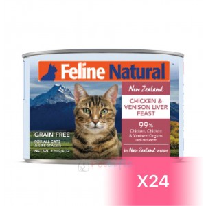 Feline Natural 貓罐頭 - 雞肉、鹿肉盛宴 170g (24罐)