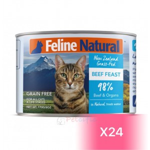 Feline Natural 貓罐頭 - 牛肉盛宴 170g (24罐)