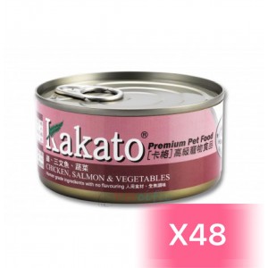 Kakato 貓狗罐頭 - 雞肉、三文魚、蔬菜 170g (48罐)