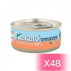 Kakato 貓狗慕絲罐頭 - 鯛魚慕絲 70g (48罐)