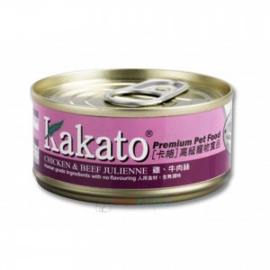 Kakato 貓狗罐頭 - 雞肉、牛肉絲 170g