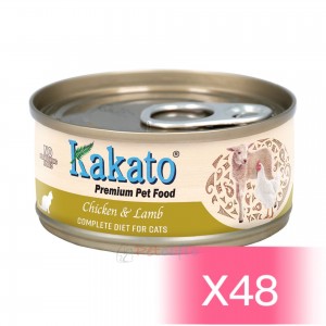 Kakato 貓罐頭 - 雞肉、羊肉(主食) 70g (48罐)