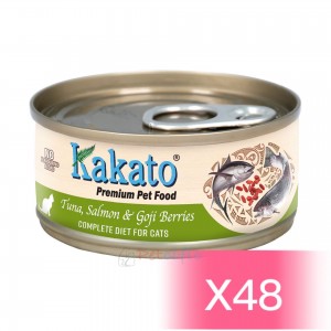 Kakato 貓罐頭 - 吞拿魚、三文魚、杞子(主食) 70g (48罐)