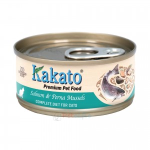Kakato 貓罐頭 - 三文魚、翡翠貽貝(主食) 70g