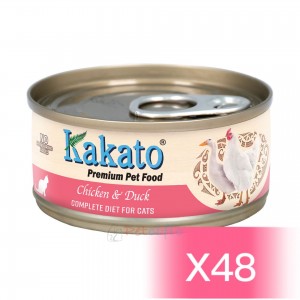 Kakato 貓罐頭 - 雞肉、鴨肉(主食) 70g (48罐)