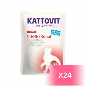Kattovit 貓用處方濕糧 - Renal Beef 腎臟(牛肉)配方 85g (24包裝)