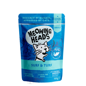 Meowing Heads 成貓濕包 - 沙甸魚、吞拿魚、雞肉及草飼牛 100g
