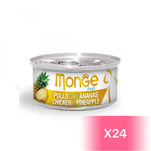 Monge 貓罐頭 - 鮮雞肉配菠蘿 80g (24罐)