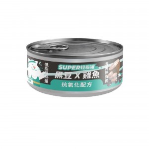 陪心 貓罐頭 - 黑豆、雞肉、三文魚(輕脂罐)(抗氧化配方) 80g