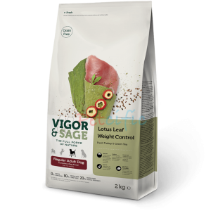 Vigor & Sage 無穀物成犬乾糧 - 荷葉減重配方 12kg 【送：同口味2kg】