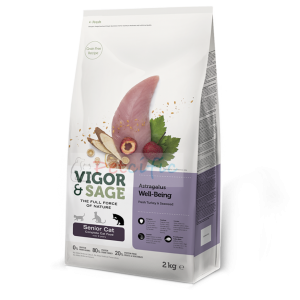 Vigor & Sage 無穀物老貓乾糧 - 黄芪抗衰老配方 2kg