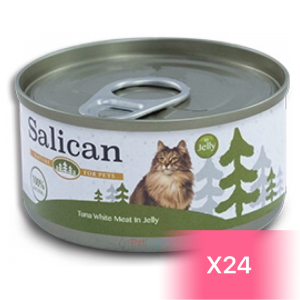 Salican 挪威森林貓罐頭 - 純白肉吞拿魚啫喱 85g (24罐)