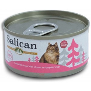 Salican 挪威森林貓罐頭 - 白肉吞拿魚、青口、南瓜湯 85g