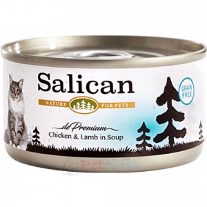 Salican 挪威森林貓罐頭 - 鮮雞肉、羊肉(清湯) 85g