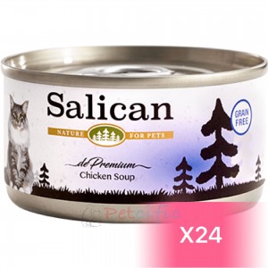 Salican 挪威森林貓罐頭 - 鮮雞肉(清湯) 85g (24罐)