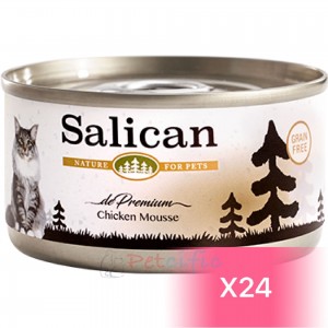 Salican 挪威森林貓罐頭 - 鮮雞肉慕絲 85g (24罐)