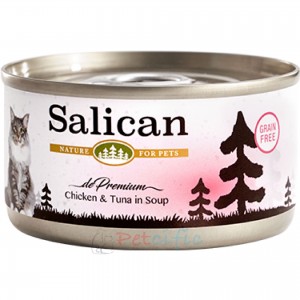 Salican 挪威森林貓罐頭 - 鮮雞肉、吞拿魚(清湯) 85g