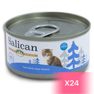 Salican 挪威森林貓罐頭 - 白肉吞拿魚慕絲 85g (24罐)
