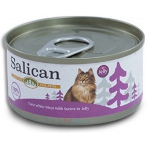 Salican 挪威森林貓罐頭 - 白肉吞拿魚、蟹柳啫喱 85g