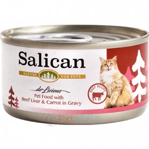 Salican 挪威森林貓罐頭 - 牛肝、紅蘿蔔(肉汁) 85g