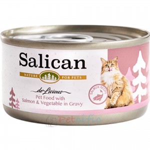 Salican 挪威森林貓罐頭 - 三文魚、蔬菜(肉汁) 85g