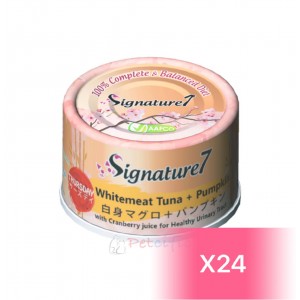 Signature7 無膠貓罐頭 - 吞拿魚、南瓜 (泌尿道保健Thursday) 70g (24罐)