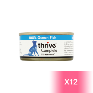Thrive 脆樂芙 貓罐頭 - 鯖魚、銀魚、海蝦 75g (12罐)
