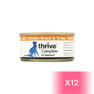 Thrive 脆樂芙 貓罐頭 - 鮮雞胸肉、鮮火雞胸肉 75g (12罐)