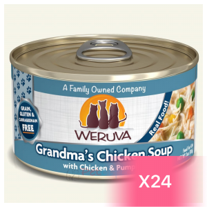 WeRuVa 雞肉系列貓罐頭 - 雞湯、無骨去皮雞胸肉、南瓜(Grandma’s Chicken Soup) 85g (24罐)