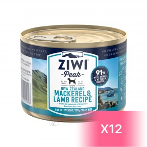ZiwiPeak 巔峰 鮮肉狗罐頭 - 鯖魚羊肉配方 170g (12罐)
