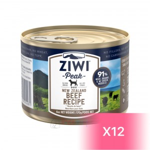 ZiwiPeak 巔峰 鮮肉狗罐頭 - 牛肉配方 170g (12罐)