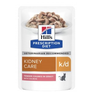 Hill’s 貓用處方濕包 - k/d 腎臟護理配方(三文魚味) 85g (12包) 