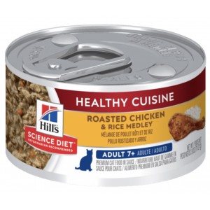 Hill's Science Diet Senior Cat Canned Food - Adult 7+ Healthy Cuisine Roasted Chicken & Rice Medley 2.8oz (24 Cans)