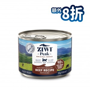 ZiwiPeak 巔峰 鮮肉貓罐頭 - 牛肉配方 185g (12罐)