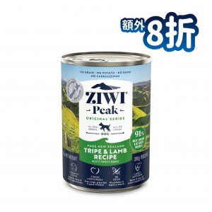 ZiwiPeak 巔峰 鮮肉狗罐頭 - 草胃及羊肉配方 390g (12罐)