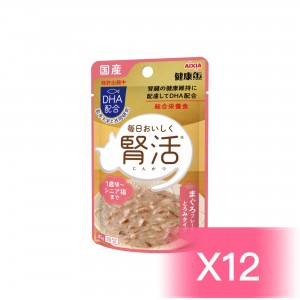 Aixia 貓濕包 - 吞拿魚醬配肉碎(腎活腎臟健康配方) 40g (12包)