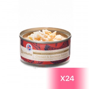 Astkatta Canned Cat Food - Chicken & Sockeye Salmon 80g (24 Cans)