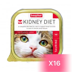 Beaphar Kidney Diet Adult Cat Canned Food - Taurin 100g (16 Cans)