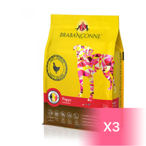 Brabanconne Low Grain Small Breed Puppy Dry Food - Tasty Chicken 7.5kg (3 Bags x 2.5kg) 【Free Gift:Natural Core Training Pad 30cmx45cm (105Pieces)】