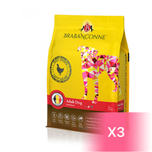 Brabanconne Grain Free Small Breed Adult Dog Dry Food - Tasty Chicken 7.5kg (3 Bags x 2.5kg) 【Free Gift:Natural Core Training Pad 30cmx45cm (105Pieces)】