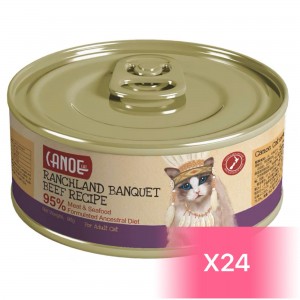 Canoe 鮮肉貓罐頭 - 牛肉(草原牧場)配方 90g (24罐) 【到期日:08/2025】