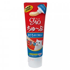 CIAO CHURU Tuna with Scallop Soft Tube(40B Lactobacillus) 80g CS-152