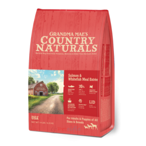 【到期日:08/2025】Grandma Mae's Country Naturals 全犬乾糧 - 三文魚白鮭魚配方 25lbs