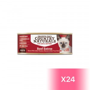 Grandma Mae's Country Naturals Canned Cat Food - Beef Entrée 2.8oz (24 Cans)