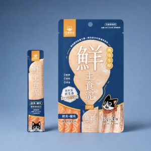 汪喵星球 貓用主食肉泥 - 三文魚及鱸魚(腸胃免疫配方) 12g(4支裝)