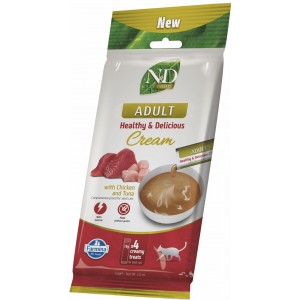 Farmina N&D 貓用肉泥小食 - Adult(Chicken and Tuna) 成貓雞肉、吞拿魚配方 4 x 15g